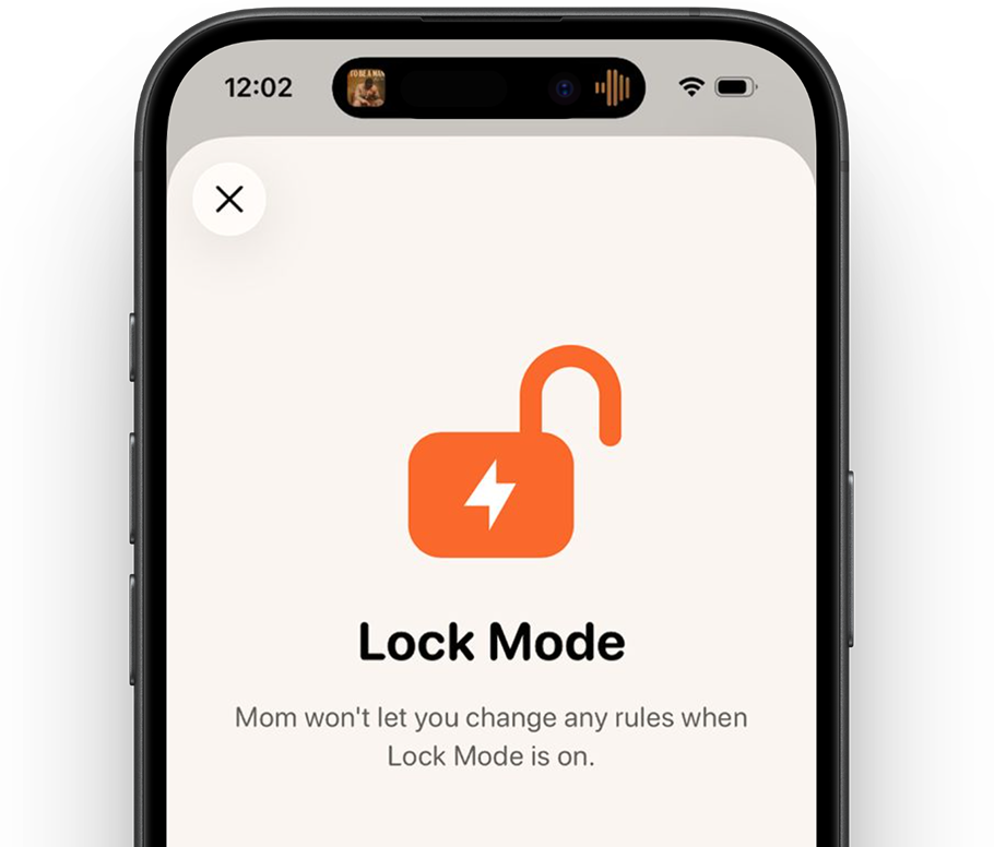 Mom Clock lock mode blocking screen